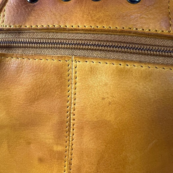 Yellow Leather Greenwood Perth Backpack Purse, 4 Zipper Pockets, Glossy Hardware main image 6